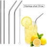 Stainless Steel Drinking Straws (2 Bent + 2 Straight +1 Brush)