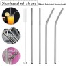 Stainless Steel Drinking Straws (2 Bent + 2 Straight +1 Brush)