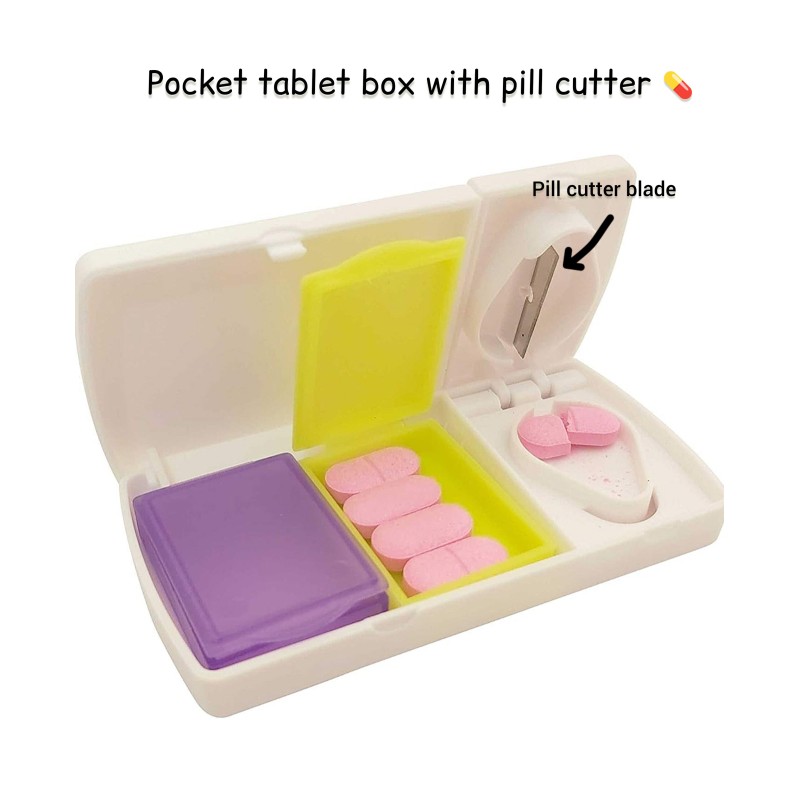 Pocket Tablet Box with Pill Cutter