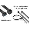 4, 6, 8, 10, 12 Inch Nylon Cable Ties Zip Wire Organizer Ties, Zip Ties, Cable Organizer, 50 Pieces Each Size Combo - Black